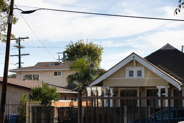 Afternoon view of a neighborhood in Wilmington, California, USA.