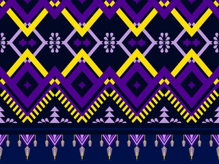 seamless pattern, Ethnic pattern designs, ethnic pattern graphics, geometric shapes and flowers are used for weaving ,rug, wallpaper, clothing, wrap, batik, fabric, embroidery style illustration