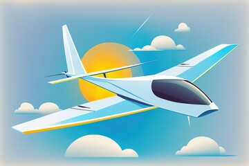 Fototapeta na wymiar Glider sailplane illustration, Generative AI