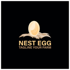 illustration of an background. nest egg design logo vector