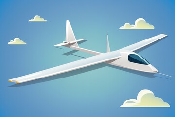 Glider sailplane illustration, Generative AI