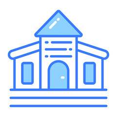 An editable vector of school building, vector of learning institute