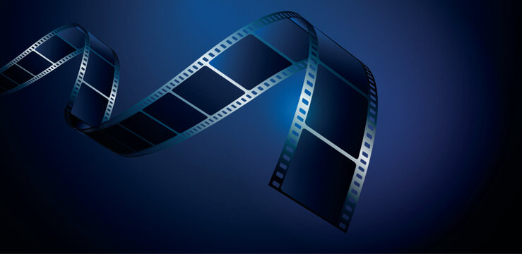 sfondo, cinema, pellicola cinema su sfondo blu	