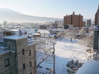 Winter in urban Japan