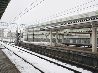 Winter in railway Japan