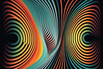 Vector warped lines colorful background, Generative AI