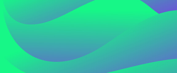 abstract fluid wave on gradient green and blue background