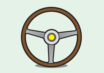 CLASSIC STEERING WHEEL - VECTOR ILLUSTRATOR ON WHITE BACKGROUND - SPORTCAR_T260_steer : 578978589