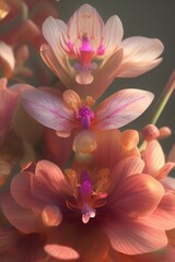 pink orchid flower  generative ai