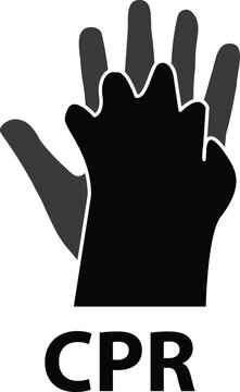 Cpr Hands only icon on white background. Cpr sign. flat style.