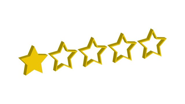 rating 1 out of 5 stars animation appear one by one