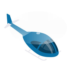 Flying helicopter isometric view