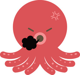 ゆるかわなタコ　怒る