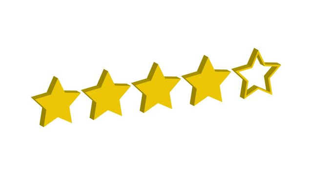 4 from 5 stars rating review concept animation