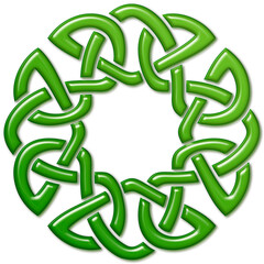Celtic knots sign, Irish green. Symbol made with Celtic knots to use in designs for St. Patrick's Day.