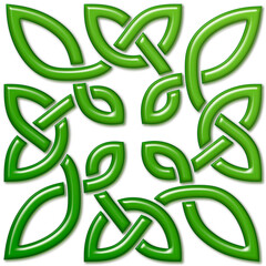 Celtic sign made with celtic knots, Irish green. Symbol made with Celtic knots to use in designs for St. Patrick's Day.