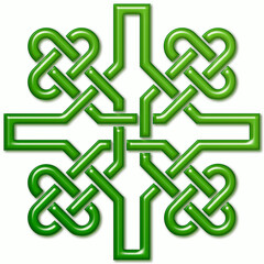 Celtic sign, Irish green. Symbol made with Celtic knots to use in designs for St. Patrick's Day.