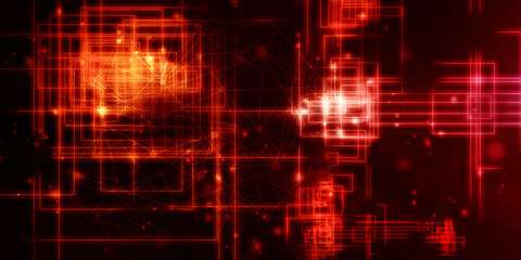 2d illustration Abstract futuristic electronic circuit technology background
