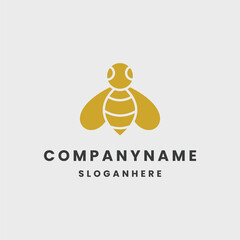 Honey bee logo template vector illustration design