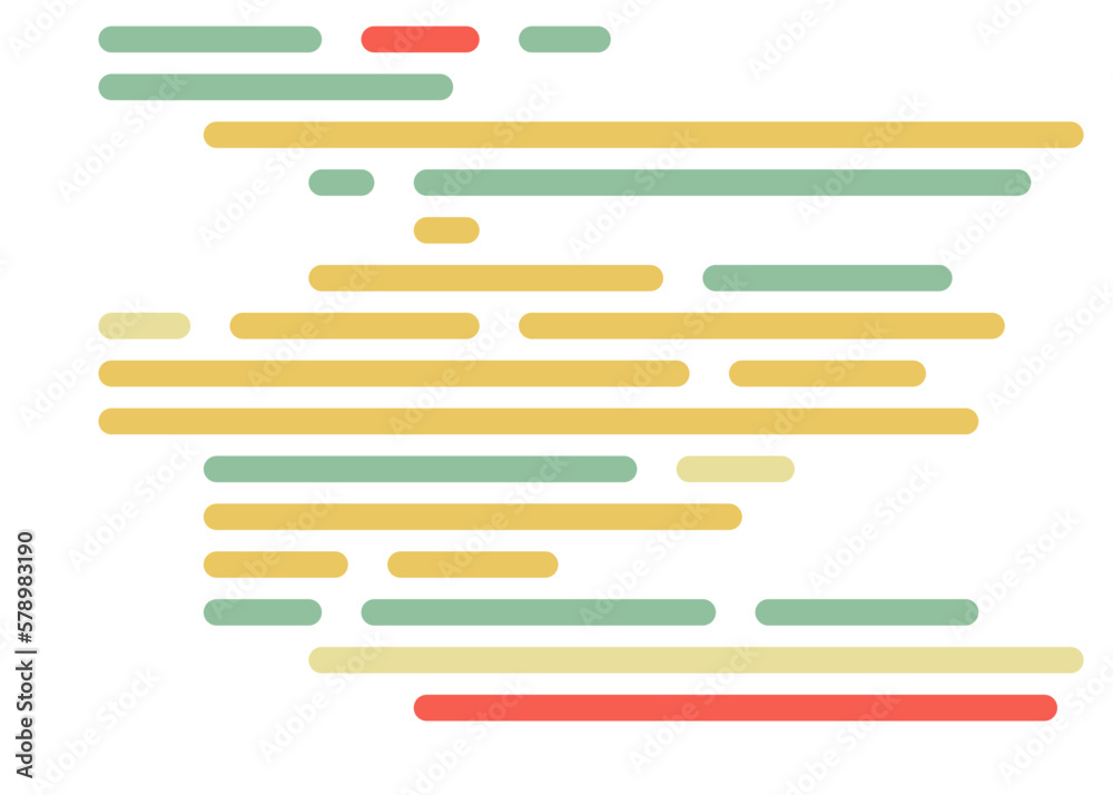 Wall mural code on screen vector illustration, flat cartoon coding lines simulation