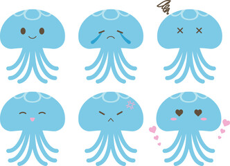 ゆるかわなクラゲ6種セット　カラー