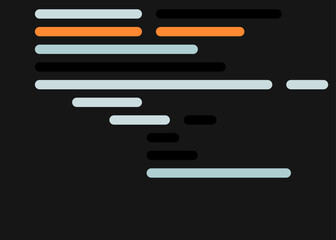 Code on screen vector illustration, flat cartoon coding lines simulation