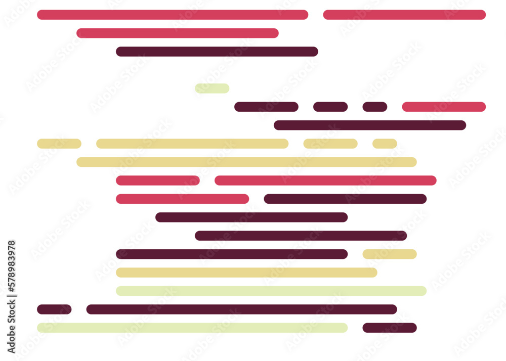 Wall mural code on screen vector illustration, flat cartoon coding lines simulation