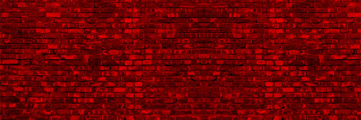 Fototapeta na wymiar Red realistic brick wall seamless Vector illustration background - texture pattern for continuous looping replicate. Solid and flat color design.