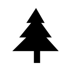 Tree flat icon. Christmas tree black icon. Vector illustration isolated on white background.