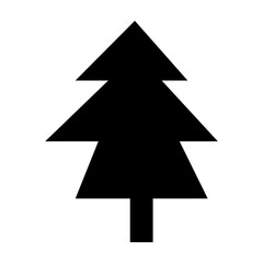 Obraz premium Tree flat icon. Christmas tree black icon. Vector illustration isolated on white background.