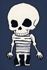 Obraz na płótnie Canvas lustige Zeichnung von einem Skelett (mit Generativer AI erstellt)