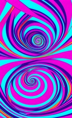 Obraz premium Bright dynamic background with colourful wavy lines. Generative AI. Digital image with a psychedelic stripes. Neon backdrop