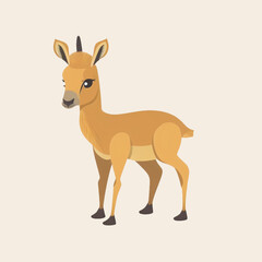 Saiga antelope, animals, illustrations, vector art, simple, flat design, funny cartoons, Generative AI