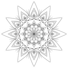 black floral mandala art for decoration