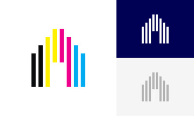 home print logo icon design vector