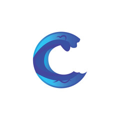 Wave and tide blue icon clipart