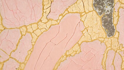 Pink and white marble with golden veins background. Generative AI