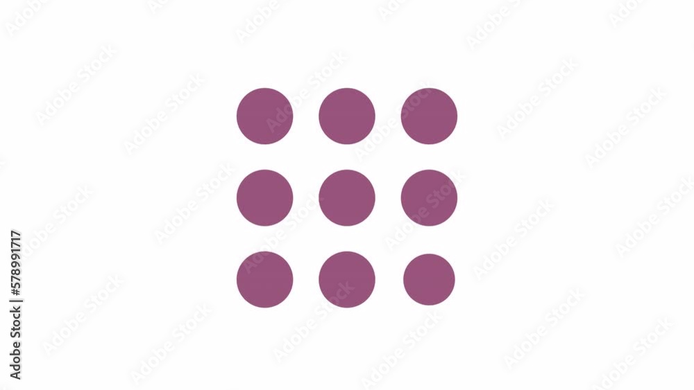 Fototapete animated disappearing dots indicator. missing circles. 4k video footage with alpha channel transpare