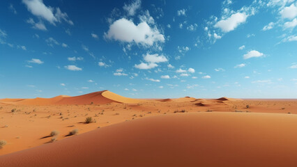 Fototapeta na wymiar desert with a clear blue sky, natural scenery. generative ai