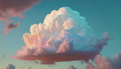 Majestic cloudscape in pastel colors. Gorgeous intricate clouds. Generative AI