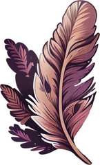 Obraz premium Boho Feather Watercolor Clipart. Feather Watercolor Painting Clipart. Boho Feather design element for pattern, decoration, planner sticker, sublimation and more.