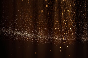 Obraz na płótnie Canvas Shimmering Gold and Black Abstract Glitter Lights: A Captivating Banner for Your Next Event, Generative AI.