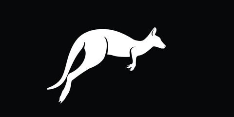 Kangaroo logo isolated on isolated background. kangaroo silhouette line drawing vector illustration