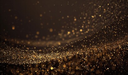 Shimmering Gold and Black Abstract Glitter Lights: A Captivating Banner for Your Next Event, Generative AI.