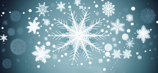 Naklejka premium Send Heartfelt Wishes with Our Blue Christmas Card Featuring Elegant White Snowflakes, Generative AI.