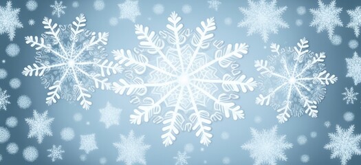 Fototapeta na wymiar Send Heartfelt Wishes with Our Blue Christmas Card Featuring Elegant White Snowflakes, Generative AI.