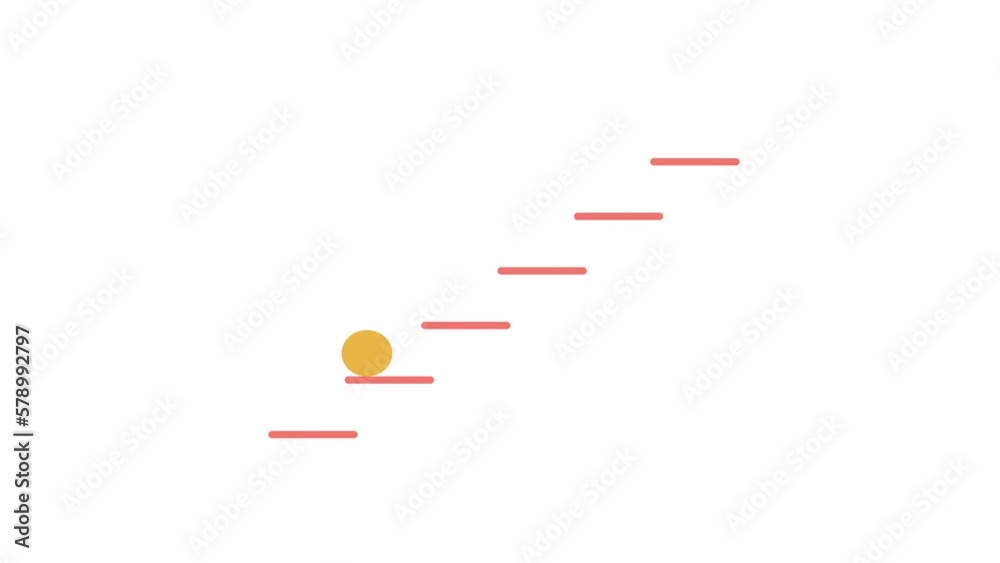 Fototapete animated climbing ladder indicator. bouncing ball. 4k video footage with alpha channel transparency.