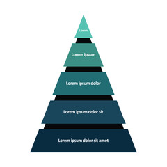 Pyramid Infographic, funnel pyramid business infographic with 5 charts. Template can be edited, recolored, editable. EPS Vector	
