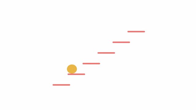 Animated climbing ladder indicator. Bouncing ball. 4K video footage with alpha channel transparency. Website preloader. Download, upload progress. Simple loading icon animation for web UI design