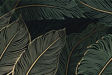 Unleash Your Inner Jungle: Transform Your Space with Tropical Leaf Wallpaper, Generative AI.